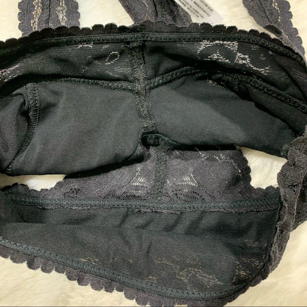 Int Free People Galloon Lace Racerback Bra Black - Picture 7 of 10